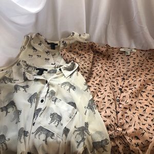 Lot of 3 Feminine Animal Blouses